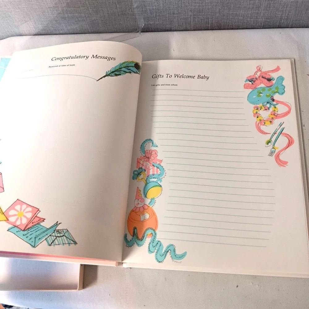 CR Gibson Our Babys First Seven‎ Years Record Book Blue Vintage 1983 New Unused